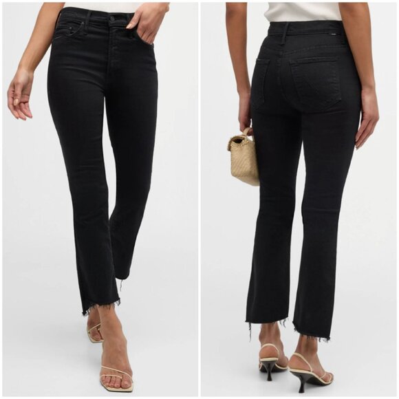 MOTHER Insider Crop Step Black Fray Jeans - Picture 2 of 16